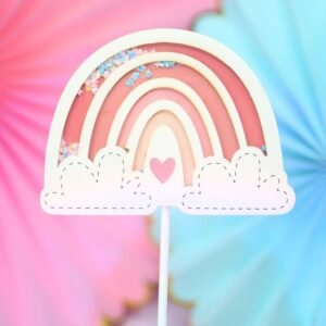 TOPPER SHAKER RAINBOW ARCOIRIS ROSA