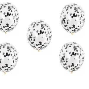 SET 5 GLOBOS CONFETTI NEGRO