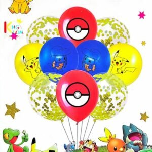SET GLOBO LATEX POKEMON PIKACHU CONFETTI X10