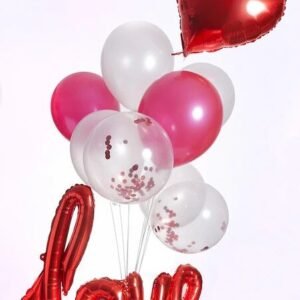 SET 10 GLOBOS LOVE ROJO SAN VALENTIN