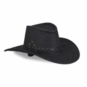 GORRO SOMBRERO COWBOY GAMUZA NEGRO VAQUERO