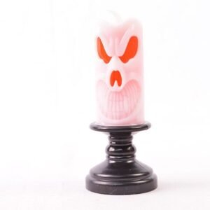 LAMPARA VELA HALLOWEEN CON CANDELABRO NARANJA