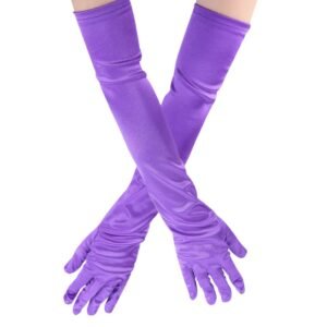 GUANTES SATINADOS VIOLETAS LARGOS - 55cm