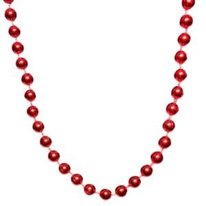 COLLAR DE CUENTAS ROJO 80CM (SET X 4 UNIDADES)