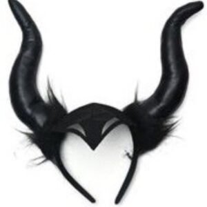 VINCHA CUERNOS MALEFICA GRANDES NEGROS