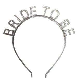 VINCHA PLASTICA STRASS BRIDE TO BE PLATA