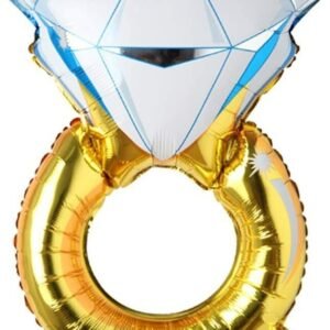 GLOBO METALIZADO FORMA ANILLO CON DIAMANTE