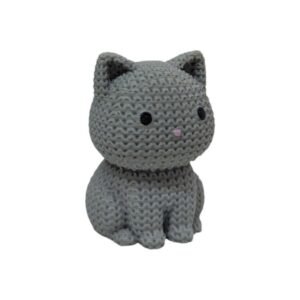 ADORNO 3D GATITO GRIS CUTE CROCHET