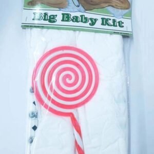 SET DISFRAZ BEBE PAÑAL Y PALETA ROSA