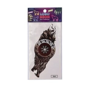 TATUAJE LOBO NEÓN - Paquete x 3