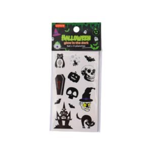 TATUAJE TATTOO TEMPORAL HALLOWEEN (glow in the dark) - Paquete x 5