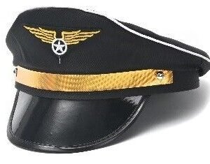 GORRO PILOTO AVION AVIADOR NEGRO