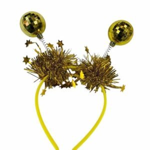 VINCHA BOLA DISCO DORADO