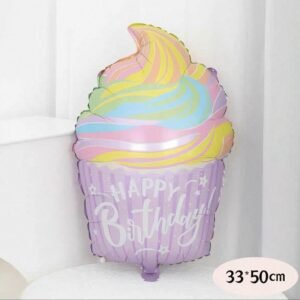 GLOBO METALIZADO CUPCAKE HAPPY BIRTHDAY
