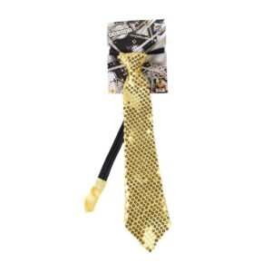 CORBATA DORADA DE LENTEJUELAS