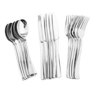 CUCHILLO PLASTICO PLATA PREMIUM X10