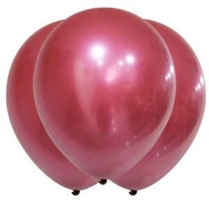 GLOBO LATEX 12'' CHROME CROMO PLATINO ROSA x 10 unidades