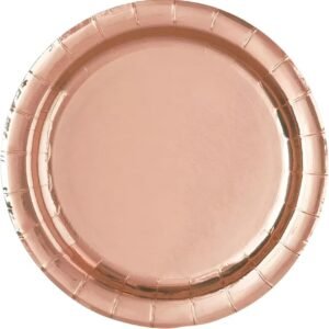 PLATO POLIPAPEL DESCARTABLE GRANDE GOLD ROSE X10 UNI 23CM