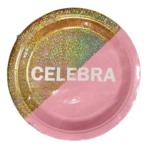 PLATO DE POLIPAPEL 23CM *CELEBRA ROSA* X 6 UN