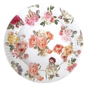 PLATO DE POLIPAPEL 17CM VINTAGE FLORES X 6 UNIDADES