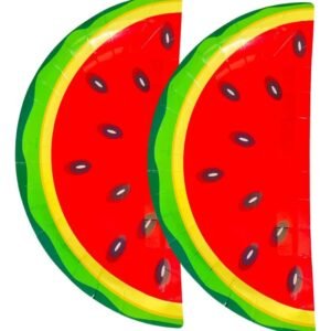PLATO DE POLIPAPEL 17CM CON FORMA SANDIA X 6 UNIDADES
