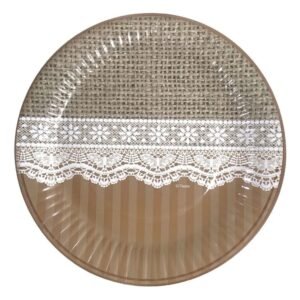 PLATO DE POLIPAPEL 17CM ENCAJE X 6 UNIDADES