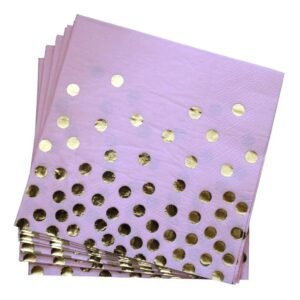 SERVILLETA DE PAPEL *ROSA LUNARES DORADOS* X 12 UNIDADES
