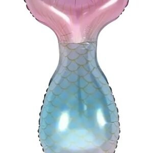 GLOBO METALIZADO FORMA COLA DE SIRENA 52 x 85cm APTO HELIO