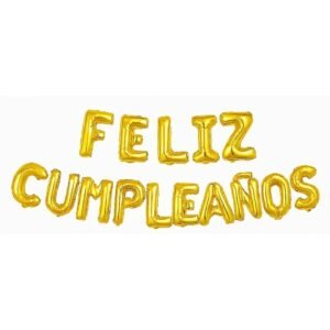 GLOBO FRASE FELIZ CUMPLE DORADO