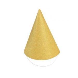 BONETE ALTO GLITTER DORADO x 6 unidades