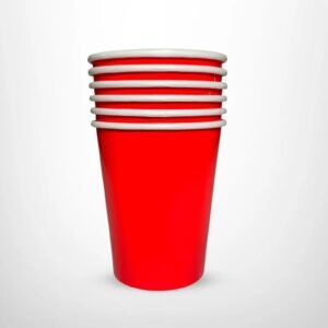 VASO DE POLIPAPEL LAMINADO ROJO X 6 UNIDADES