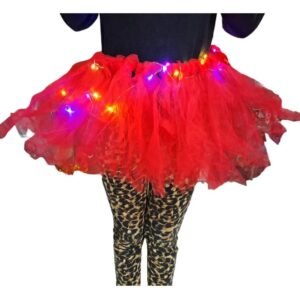 TUTU LED CON MOÑO ROJO, talle infantil