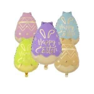 SET 5 GLOBOS HUEVO PASCUA METALIZADOS