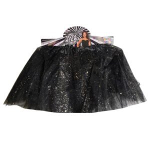 TUTU NEGRO GLITTER 30 CM *TALLE XS* ADULTOS