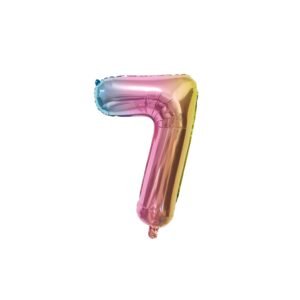 GLOBO NUMERO METALIZADO 7 PASTEL 36CM