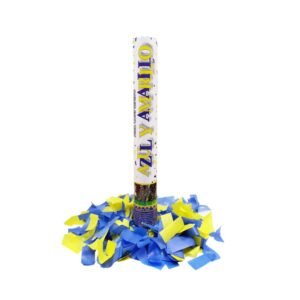 LANZAPAPELES CAÑON 40CM AZUL Y AMARILLO (BOCA)
