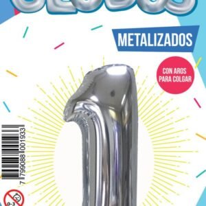 GLOBO METALIZADO CHICO 36 CM - PLATEADO N.1