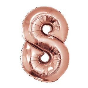 GLOBOS NUMEROS METALIZADO 8 ROSE GOLD 86cm