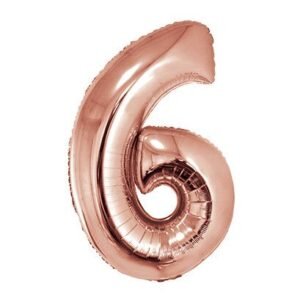 GLOBOS NUMEROS METALIZADO 6 ROSE GOLD 86cm