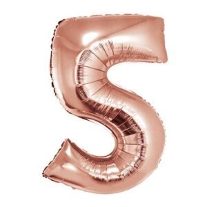 GLOBOS NUMEROS METALIZADO 5 ROSE GOLD 86cm
