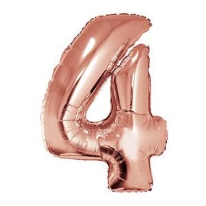 GLOBOS NUMEROS METALIZADO 4 ROSE GOLD 86cm