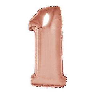 GLOBOS NUMEROS METALIZADO 1 ROSE GOLD 86cm