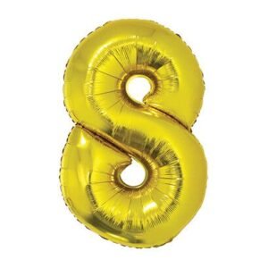 GLOBOS NUMEROS GIGANTES APTO HELIO 34 86CM DORADO 8