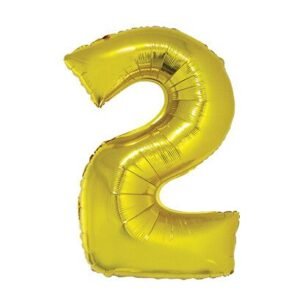 GLOBOS NUMEROS GIGANTES APTO HELIO 34 86CM DORADO 2