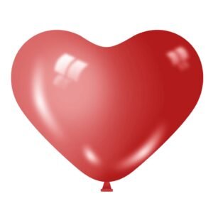 GLOBO LATEX FORMAS - CORAZON 15'' ROJO X 10 UNIDADES