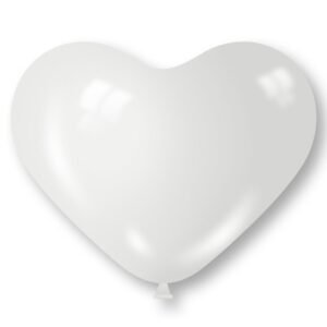 GLOBO LATEX FORMAS - CORAZON 15'' BLANCO X 10 UNIDADES