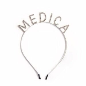 VINCHA STRASS MEDICA PLATA