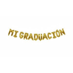 GLOBO FRASE MI GRADUACION DORADO
