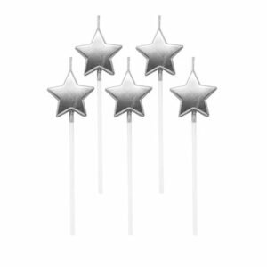 SET VELA ESTRELLAS PLATA X5