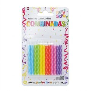 VELAS 6cm COMBINADAS MULTICOLOR x12un.